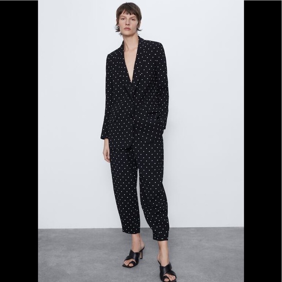 ZARA Polka Dot Blazer and Pants Set - Picture 3 of 16